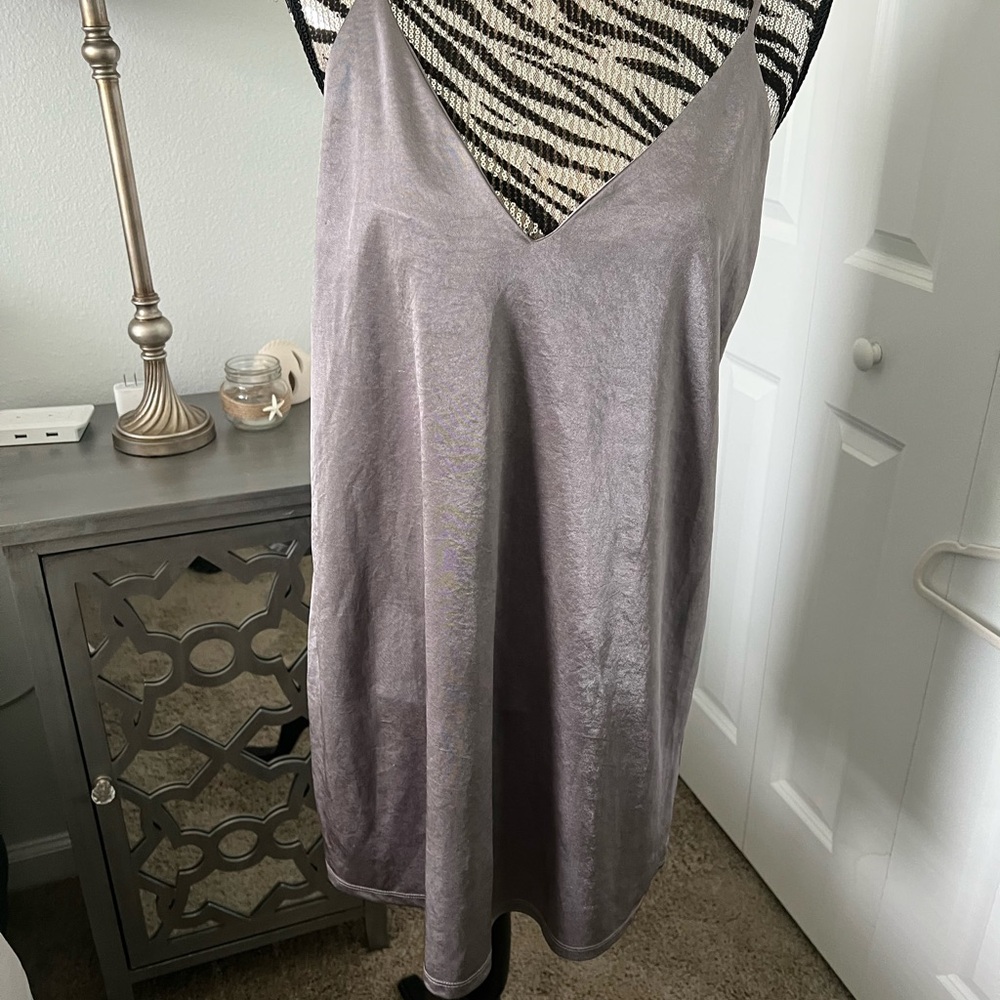 Zara Metallic Gray Mini Dress